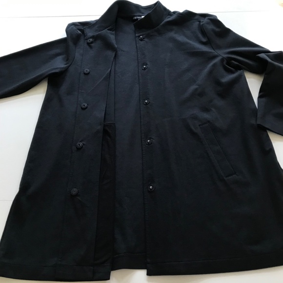 EILEEN FISHER COTTON PONTE STAND COLLAR BLACK JACKET - Picture 8 of 15